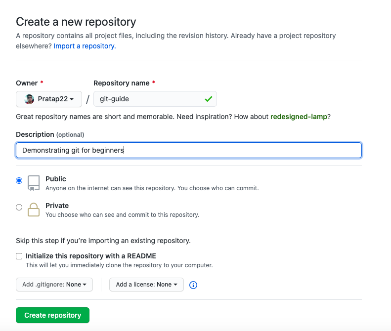 Created Repository