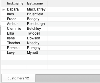 Query output 3 
