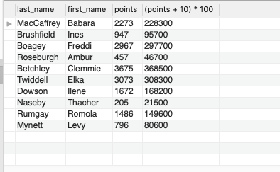 Query output 5 