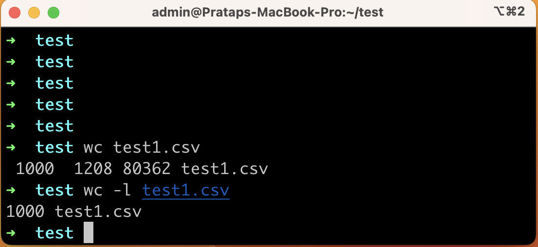 CSV output 2
